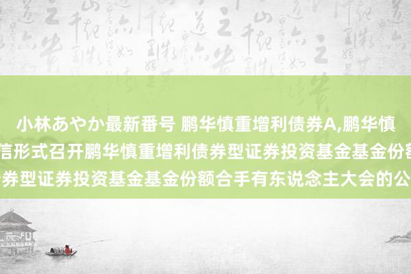 小林あやか最新番号 鹏华慎重增利债券A,鹏华慎重增利债券C: 对于以通信形式召开鹏华慎重增利债券型证券投资基金基金份额合手有东说念主大会的公告
