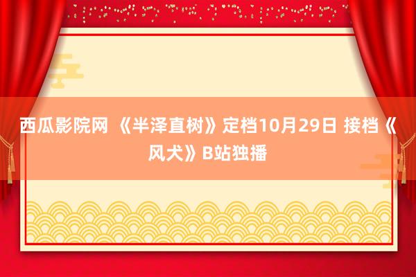 西瓜影院网 《半泽直树》定档10月29日 接档《风犬》B站独播