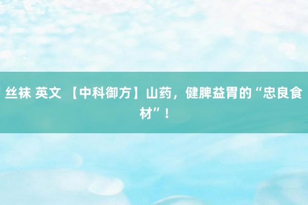 丝袜 英文 【中科御方】山药，健脾益胃的“忠良食材”！