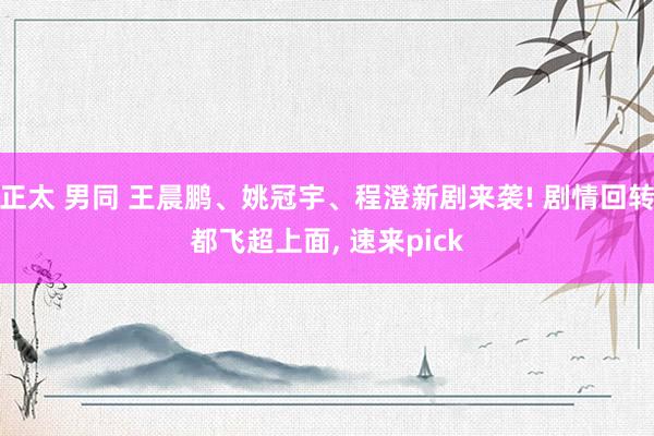 正太 男同 王晨鹏、姚冠宇、程澄新剧来袭! 剧情回转都飞超上面， 速来pick
